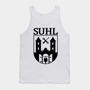 Suhl Coat of Arms with Simson Star / Sparrowhawk / Hawk (black) Tank Top